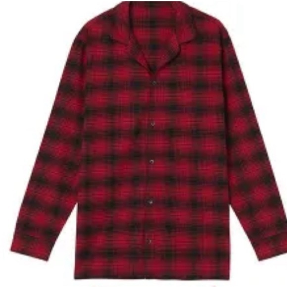 CALVIN KLEIN SLEEPWEAR  MEN’S COTTON JACKET SHADOW PLAID_EXACT RED LONG SLEEVE M - Picture 3 of 11